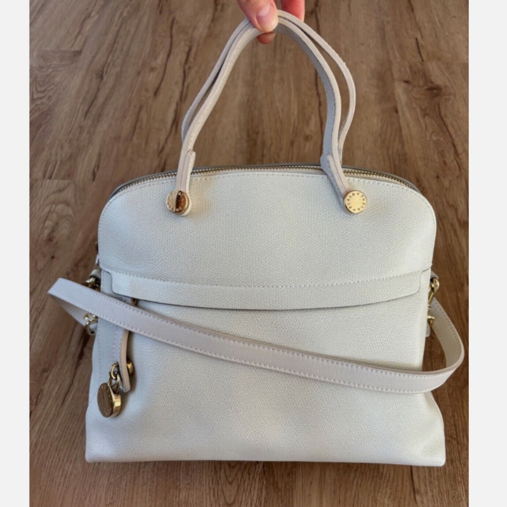 ★Org.$480 Furla Leather Top Handle Bag Ivory★